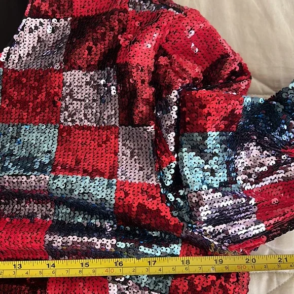 Escada Sport Deighty Checkered Sequin Dress Size 40 EU / Large USA - Picture 10 of 16